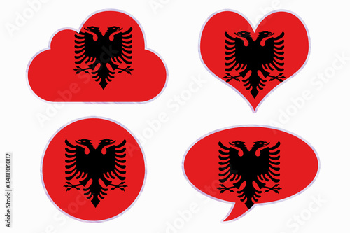 Albania flag in different shapes