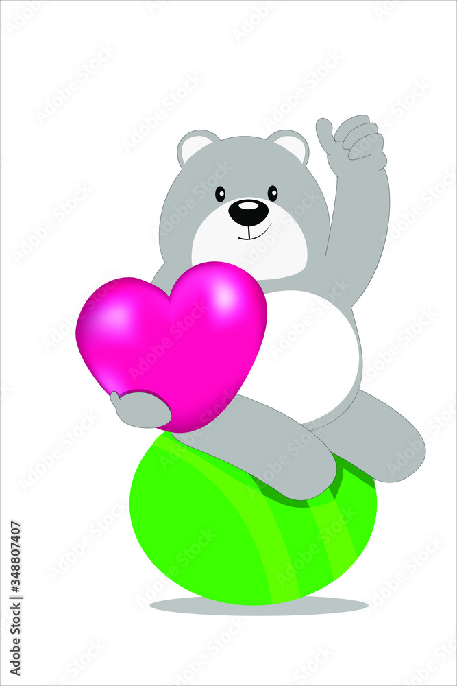 Obraz premium teddy bear with heart