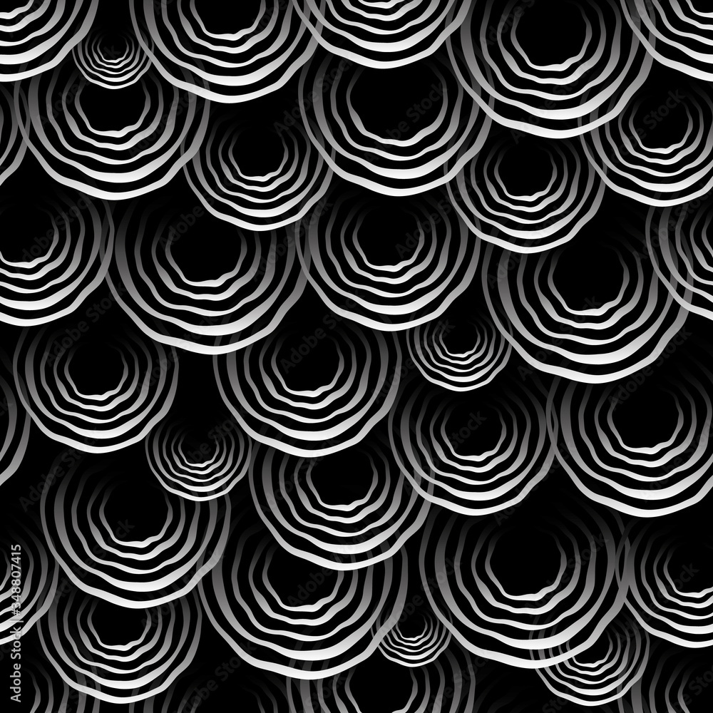 Abstract seamless background, lines and circles, black and white Abstract seamless background, lines and circles, black and white