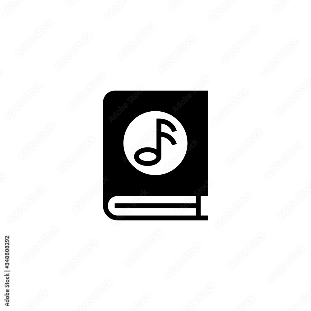 Musical note vector icon in black solid flat design icon isolated on white background Musical note vector icon in black solid flat design icon isolated on white background
