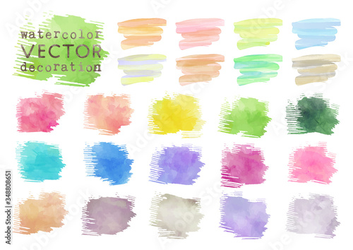 watercolor brushstrokes for decoration (vector)