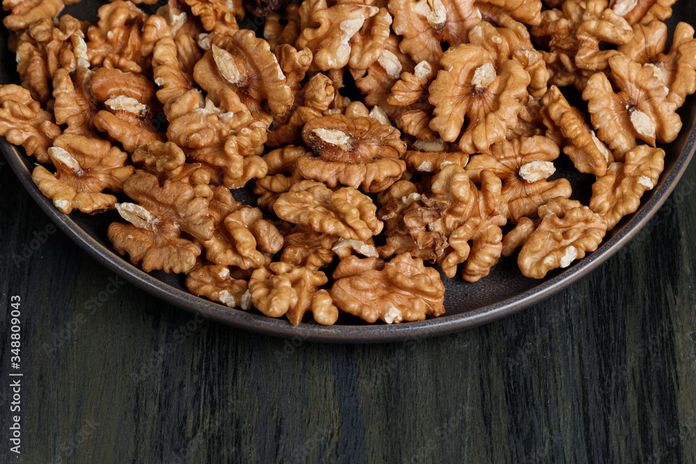 plate of walnuts plate of walnuts