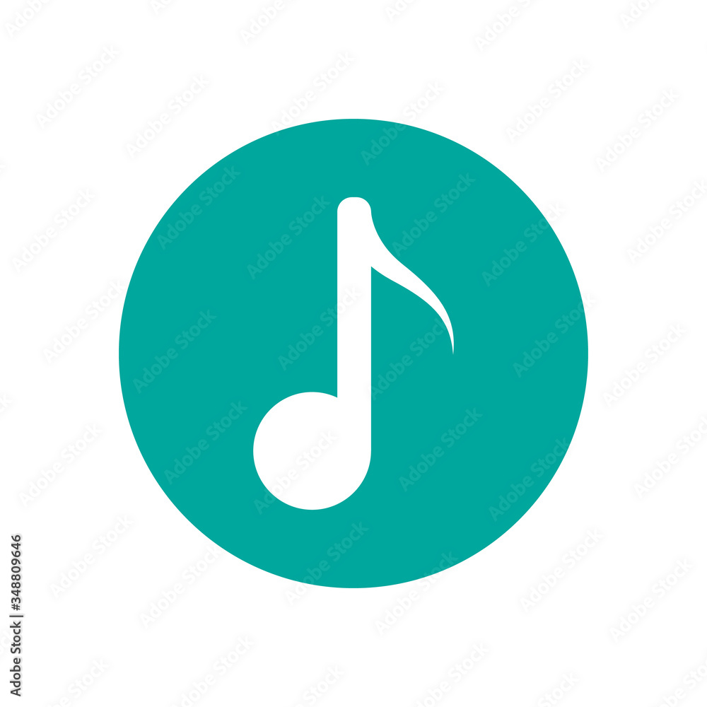 Music note icon design isolated on white background Music note icon design isolated on white background