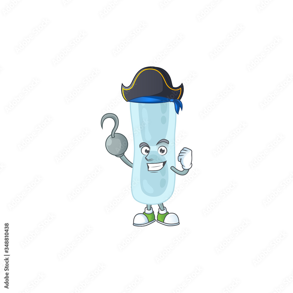mascot design style of klebsiella pneumoniae as a pirate having one hook hand mascot design style of klebsiella pneumoniae as a pirate having one hook hand