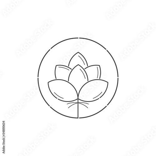 Beauty Cotton flower vector , Simple icon Cotton flower template symbol nature
