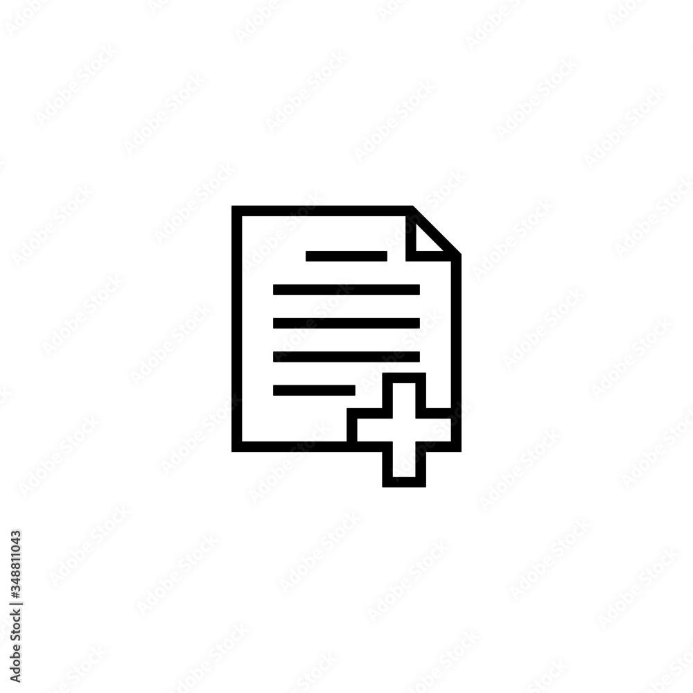 New document vector icon in linear, outline icon isolated on white background New document vector icon in linear, outline icon isolated on white background
