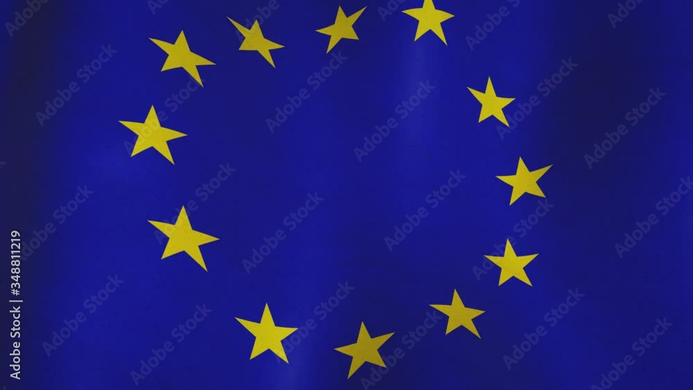 EU background flag waving in the wind - seamless video animation EU background flag waving in the wind - seamless video animation
