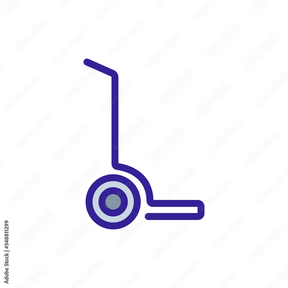 unicycle wheeled trolleys icon vector. unicycle wheeled trolleys sign. color symbol illustration unicycle wheeled trolleys icon vector. unicycle wheeled trolleys sign. color symbol illustration
