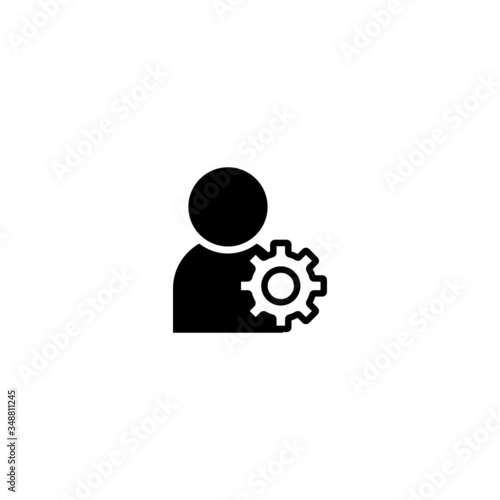 Users settings vector icon in black solid flat design icon isolated on white background