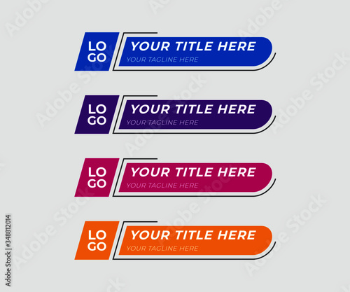Colorful lower thirds for video editing, tv breaking news bar, sports