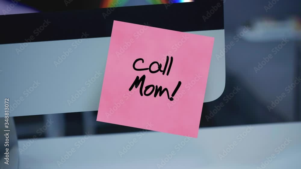 Call mom. Sticker with a reminder of the call mom. Video call ...