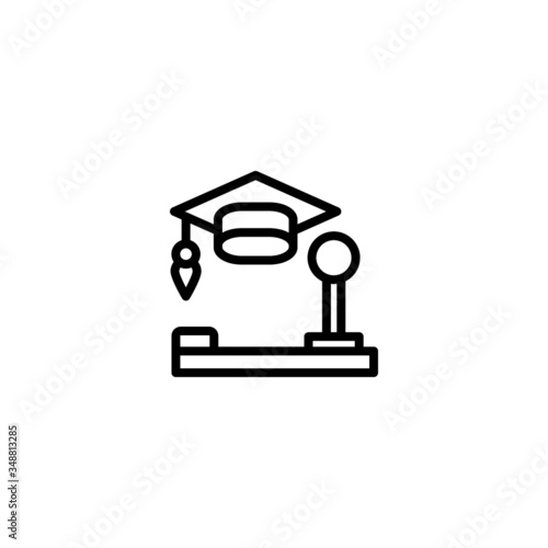 education game icon in linear, outline icon isolated on white background