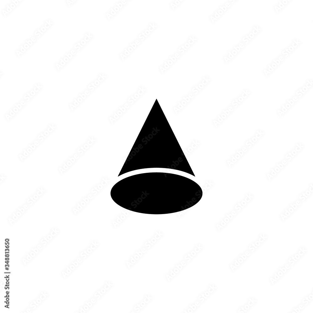 Cone geometrical vector icon in black solid flat design icon isolated on white background Cone geometrical vector icon in black solid flat design icon isolated on white background