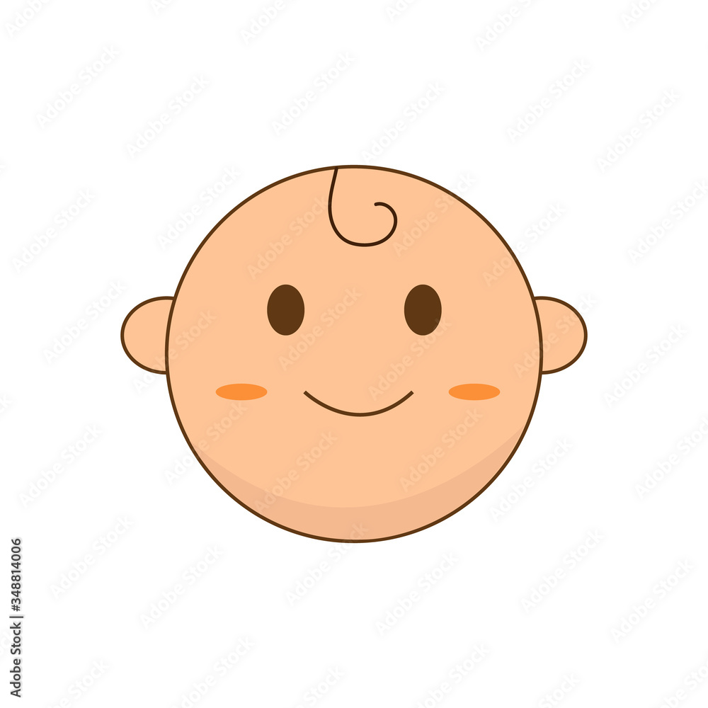 cute baby face smiling icon over white background. cute baby face smiling icon over white background.
