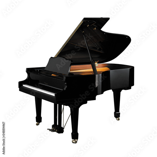 Piano, Grand Piano Strings Percussion Music Instrument Isolated on White background