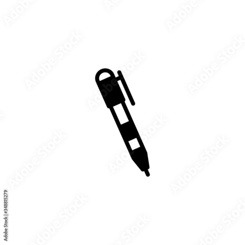 Ballpoint pen vector icon in black solid flat design icon isolated on white background