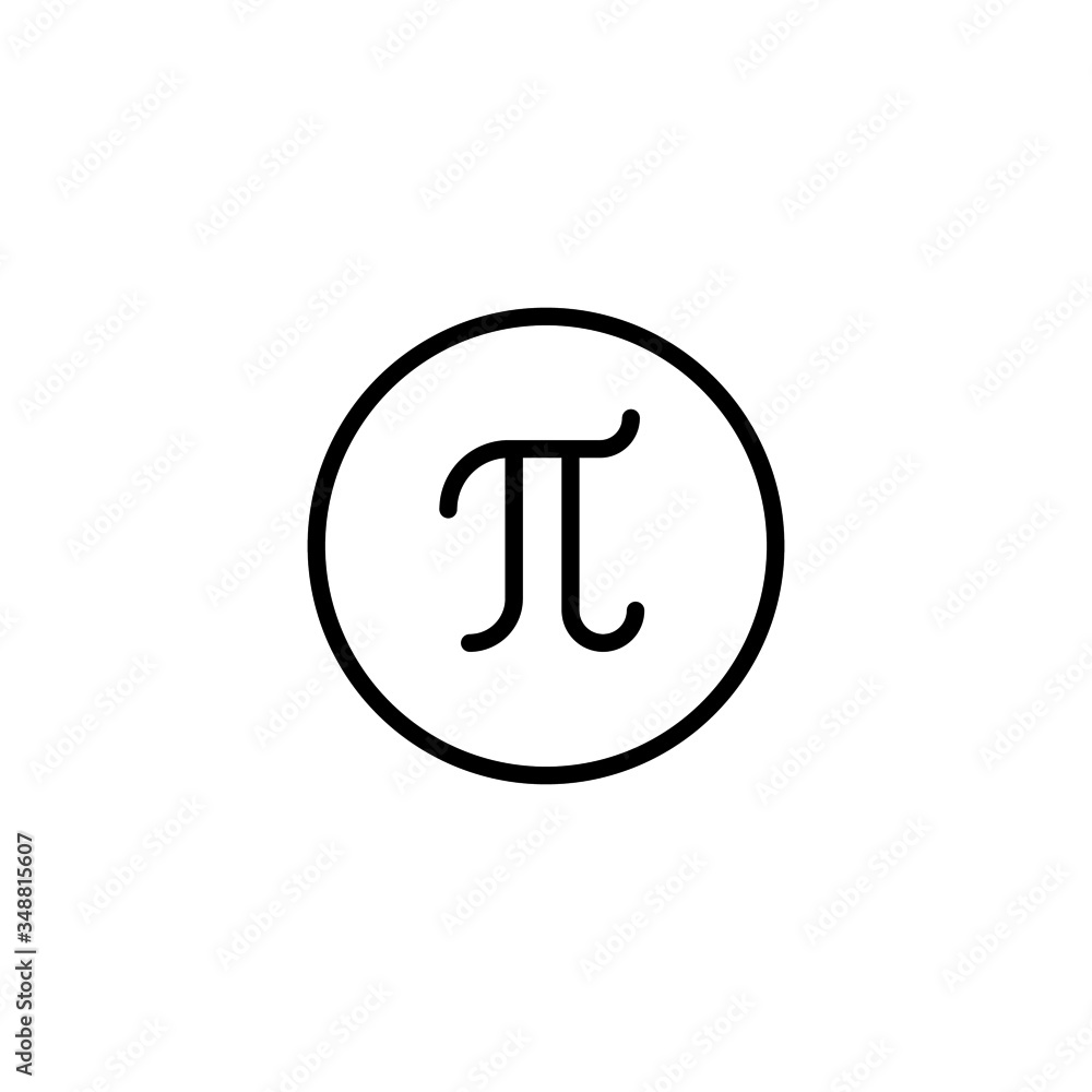 Pi vector icon in linear, outline icon isolated on white background Pi vector icon in linear, outline icon isolated on white background