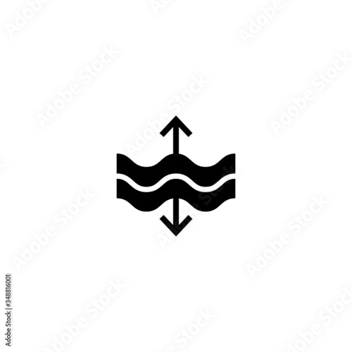 Archimedes principle vector icon in black solid flat design icon isolated on white background