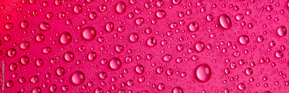 Banner with water drops on a glass Banner with water drops on a glass