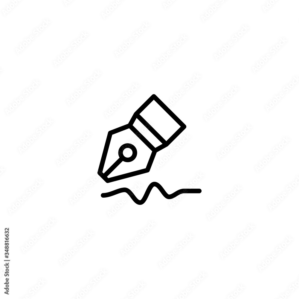 Calligraphy vector icon in linear, outline icon isolated on white background Calligraphy vector icon in linear, outline icon isolated on white background