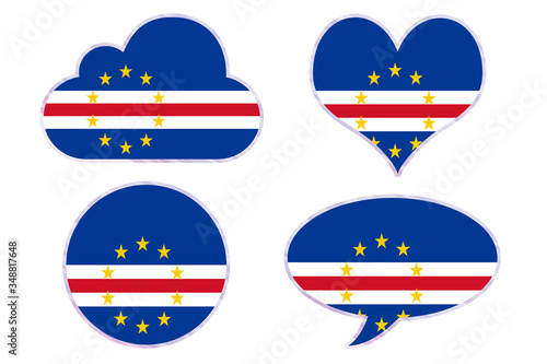Cape Verde flag in different shapes
