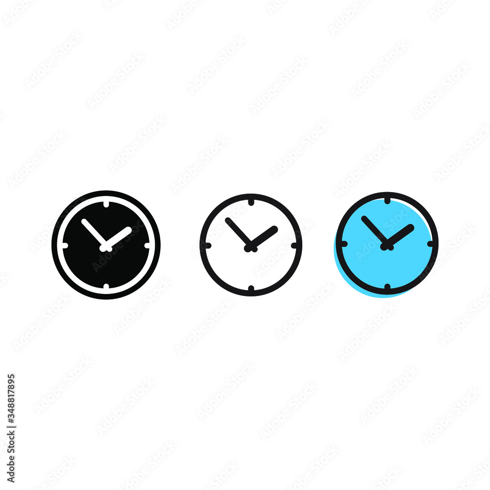 Clock icon, time icon vector Clock icon, time icon vector