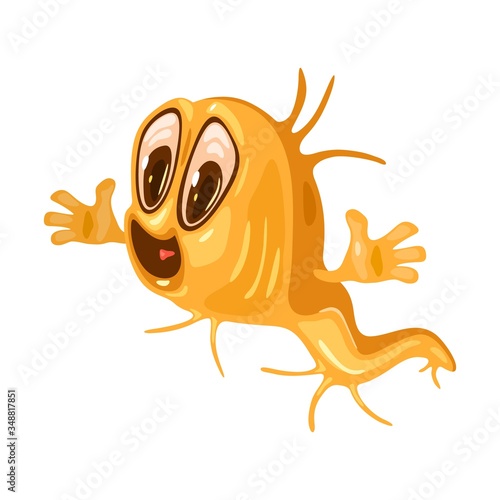 Salmonella is genus of rod-shaped bacillus gram-negative bacteria. Motile enterobacteria, intracellular pathogen, causative of salmonellosis, food-borne infection. Vector cartoon isolated on white.