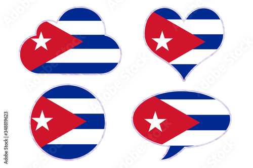Cuba flag in different shapes Free Download Cuba flag in different shapes - GFXLoad