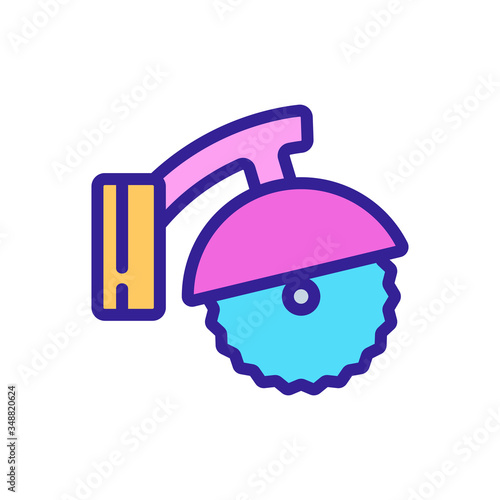 joiner circular saw mobile sawmill icon vector. joiner circular saw mobile sawmill sign. color symbol illustration