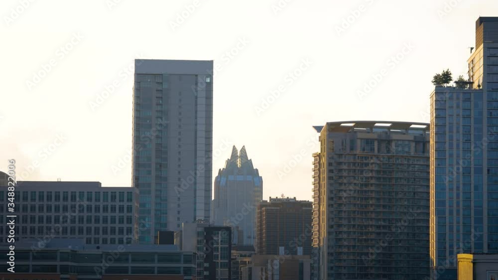 Time-lapse of Downtown Austin, Texas sunrise over office buildings Time-lapse of Downtown Austin, Texas sunrise over office buildings