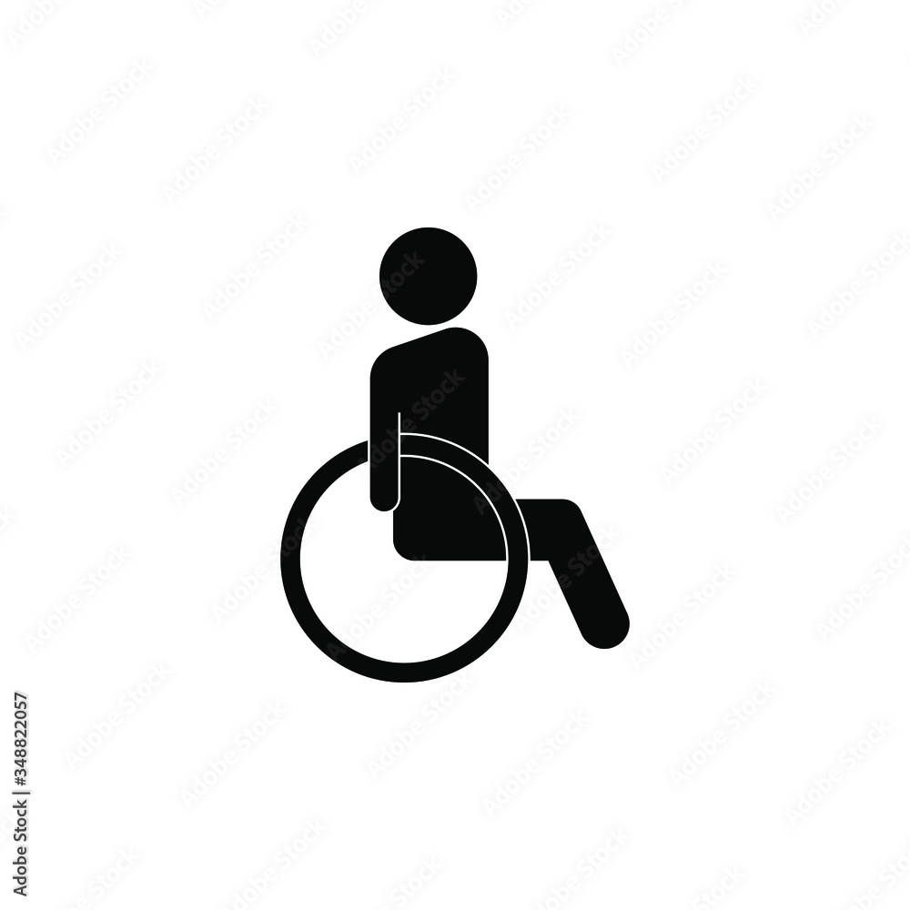 disabled icon. sign design. wheelchair icon icon design template. Trendy style, vector eps 10. Icon pictogram wheelchair physical deficient. Ideal for catalogs, informational and institutional materia disabled icon. sign design. wheelchair icon icon design template. Trendy style, vector eps 10. Icon pictogram wheelchair physical deficient. Ideal for catalogs, informational and institutional materia