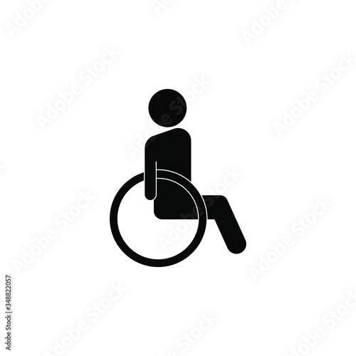 disabled icon. sign design. wheelchair icon icon design template. Trendy style, vector eps 10. Icon pictogram wheelchair physical deficient. Ideal for catalogs, informational and institutional materia