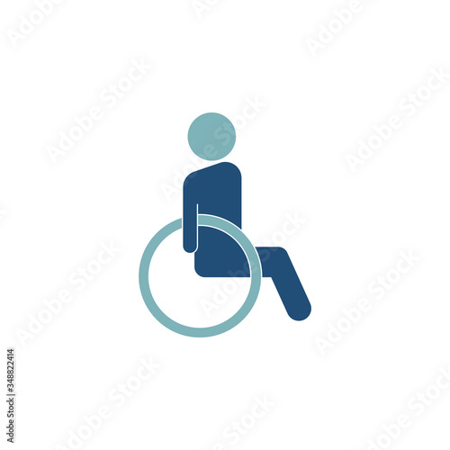 disabled color style icon. sign design. wheelchair icon icon design template. Trendy style, vector eps 10. Icon pictogram wheelchair physical deficient. Ideal for catalogs, informational and instituti