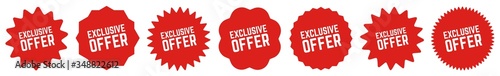 Exclusive Offer Tag Red | Icon | Sticker | Deal Label | Variations