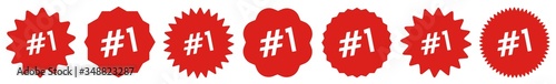 Number 1 Tag Red | No 1 Icon | Sticker | Label | Variations