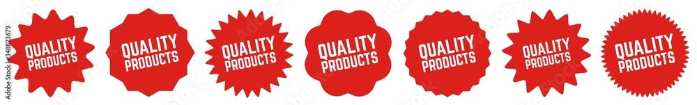 Quality Products Tag Red | Icon | Sticker | Deal Label | Variations