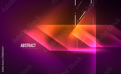 Dynamic neon shiny abstract background. Trendy abstract layout template for business or technology presentation, internet poster or web brochure cover, wallpaper