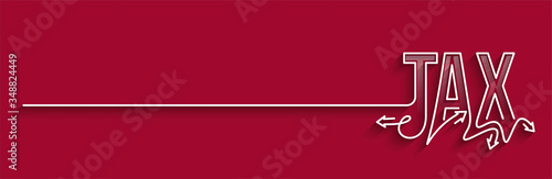 Tax Calligraphic line art Text banner poster vector illustration Design.