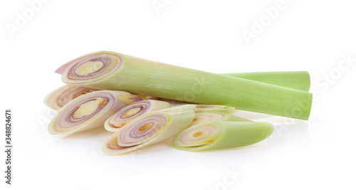 fresh Lemongrass on white background