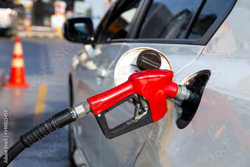 Car refueling on the petrol station