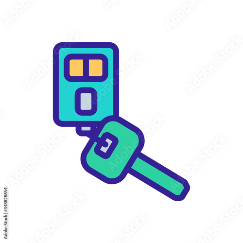 key fob with alarm icon vector. key fob with alarm sign. color symbol illustration