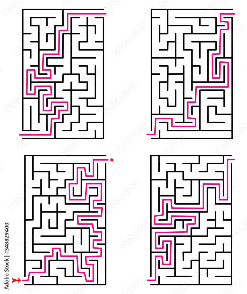Set of various mazes. Templates for puzzles and education games. Vector Set of various mazes. Templates for puzzles and education games. Vector