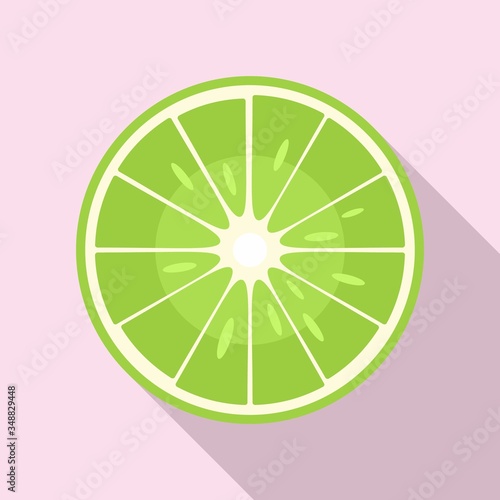Raw half lime icon. Flat illustration of raw half lime vector icon for web design