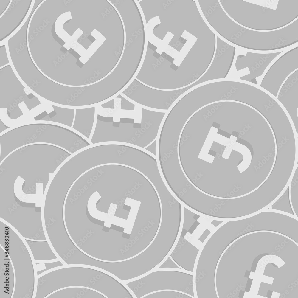 Obraz premium British pound silver coins seamless pattern. Respl