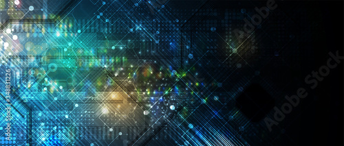 Abstract circuit board futuristic technology processing background