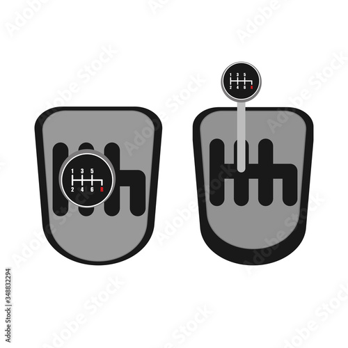 Gearbox icon set. Isometric set of gearbox vector icons for web design isolated on white background.