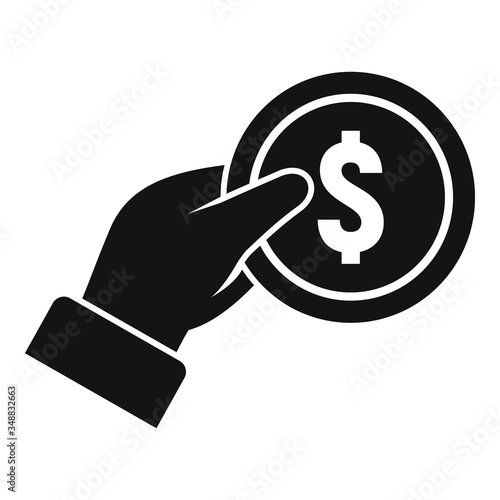 Take coin cash back icon. Simple illustration of take coin cash back vector icon for web design isolated on white background