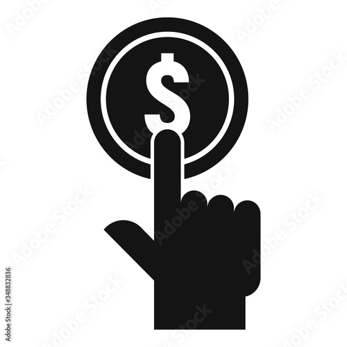 Push coin cash back icon. Simple illustration of push coin cash back vector icon for web design isolated on white background