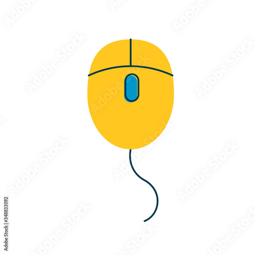 Computer mouse icon for logo, poster. Convenient equipment for PC or laptop, pictogram for website, internet serf service, modern communication and technology. Optical or wireless mouse simple design