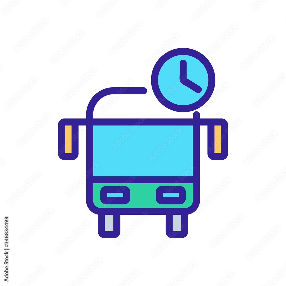 stay time in bus icon vector. stay time in bus sign. color symbol illustration